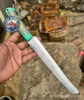 Custom Handmade Rasp Brisket Slicer | Turquoise Pinecone & Resin Handle | Upcycled File Blade Brisket Knife | Made in USA | Gift for Him